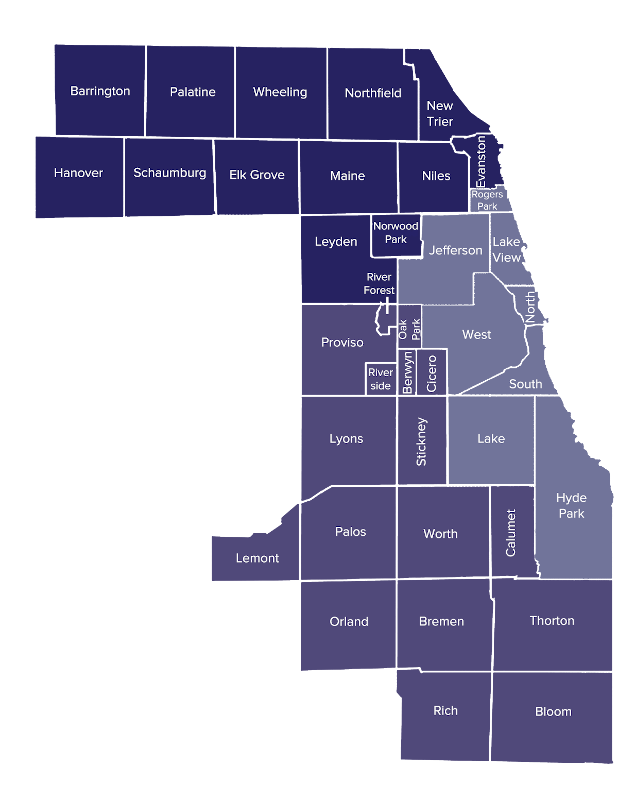 Map of Cook County townships